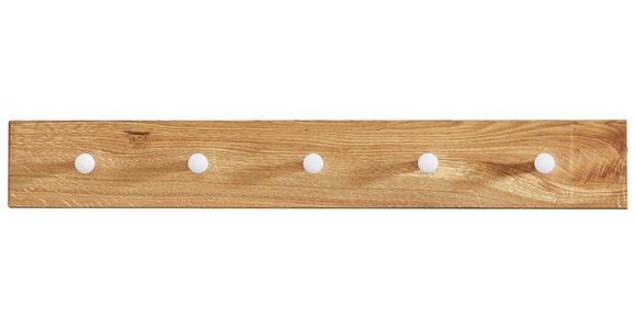 GARDEROBENLEISTE in Wildeiche massiv Eichefarben - Eichefarben, Natur, Holz/Metall (70/10/3,5cm) - Linea Natura