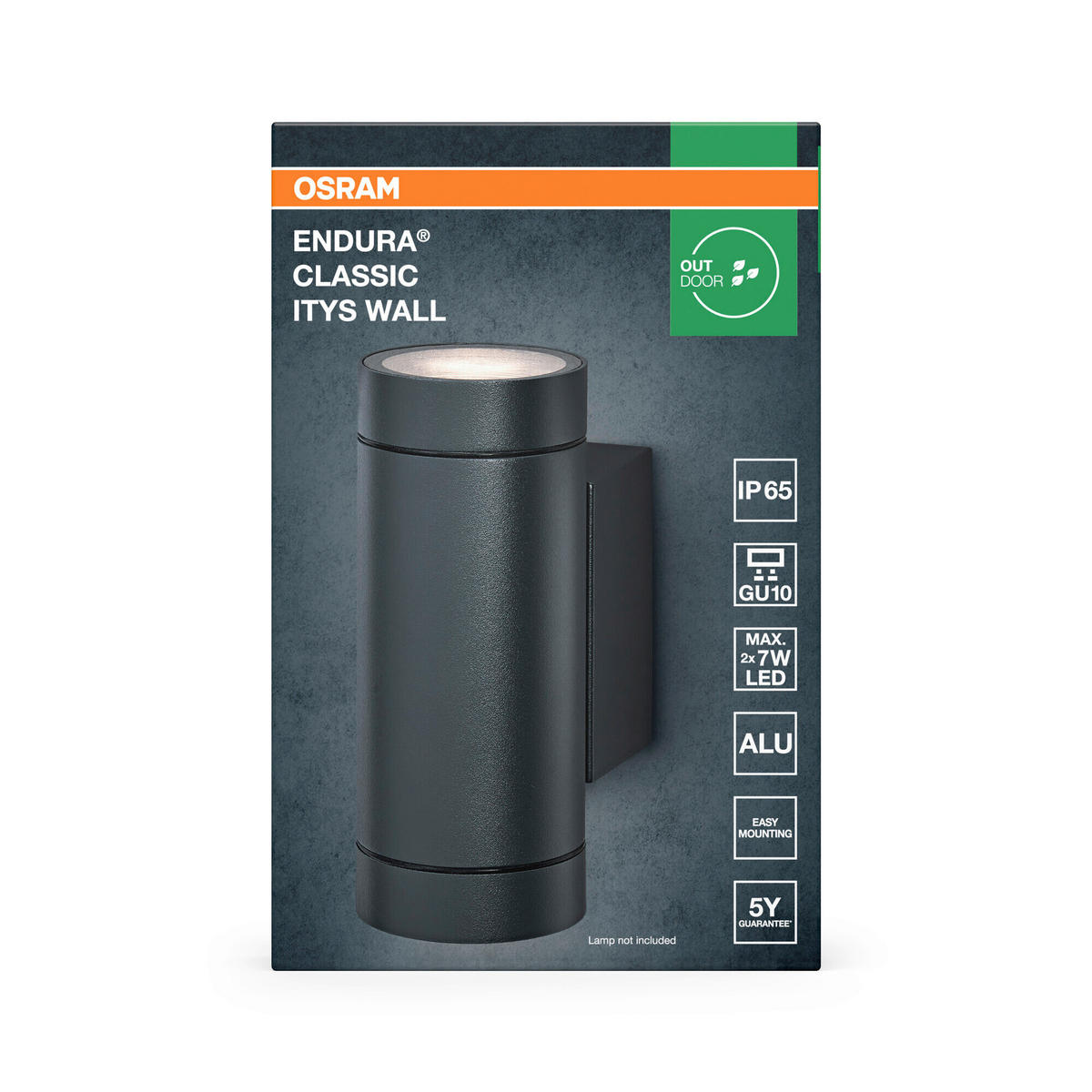 AUßENLEUCHTE 6,5/10/15,8 cm   - Dunkelgrau, Basics, Glas/Metall (6,5/10/15,8cm) - Osram