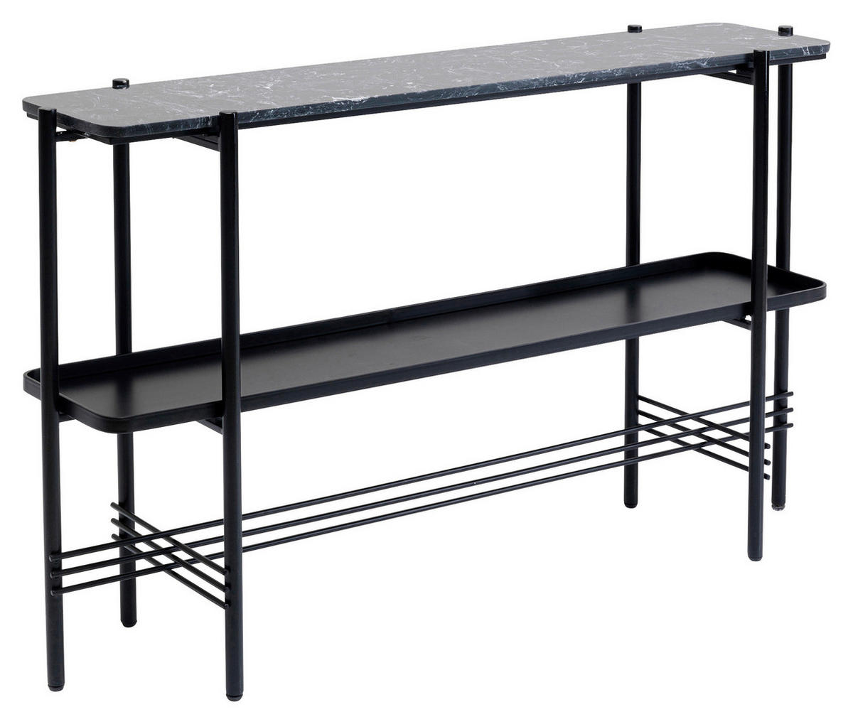 KONSOLENTISCH Schwarz  - Schwarz, Design, Stein/Metall (120/30/72cm) - Kare-Design