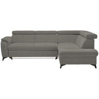 ECKSOFA in Webstoff Grau  - Schwarz/Grau, Design, Textil/Metall (260/203cm) - Stylife