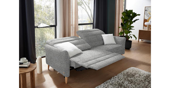2-SITZER-SOFA in Webstoff Hellgrau - Eiche Bianco/Hellgrau, Design, Holz/Textil (234-262/85-106/98-112cm) - Dieter Knoll