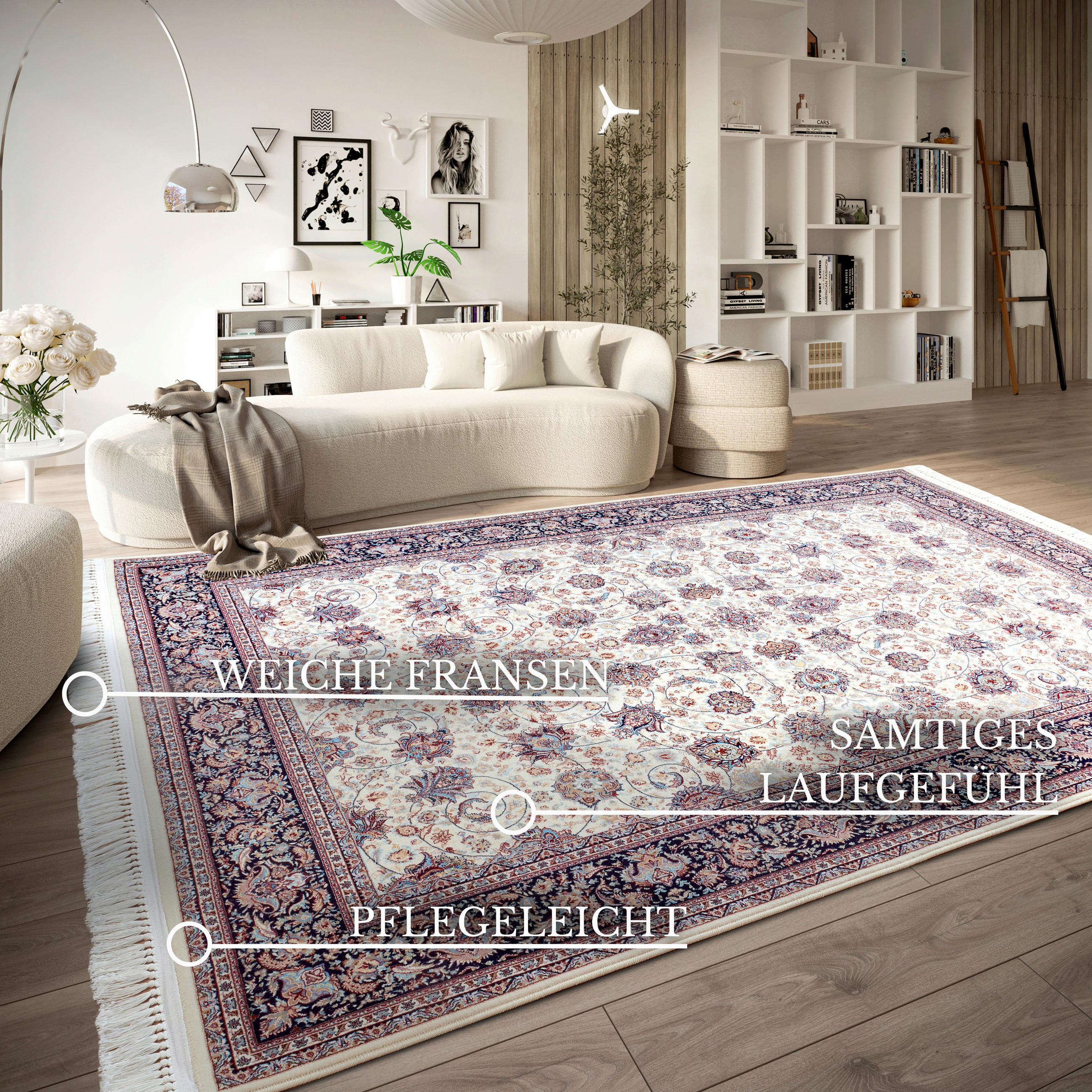 FLACHWEBETEPPICH 190/285 cm Kollektion 1870 Blau, Creme  - Blau/Creme, Design, Kunststoff/Textil (190/285cm) - Villeroy & Boch