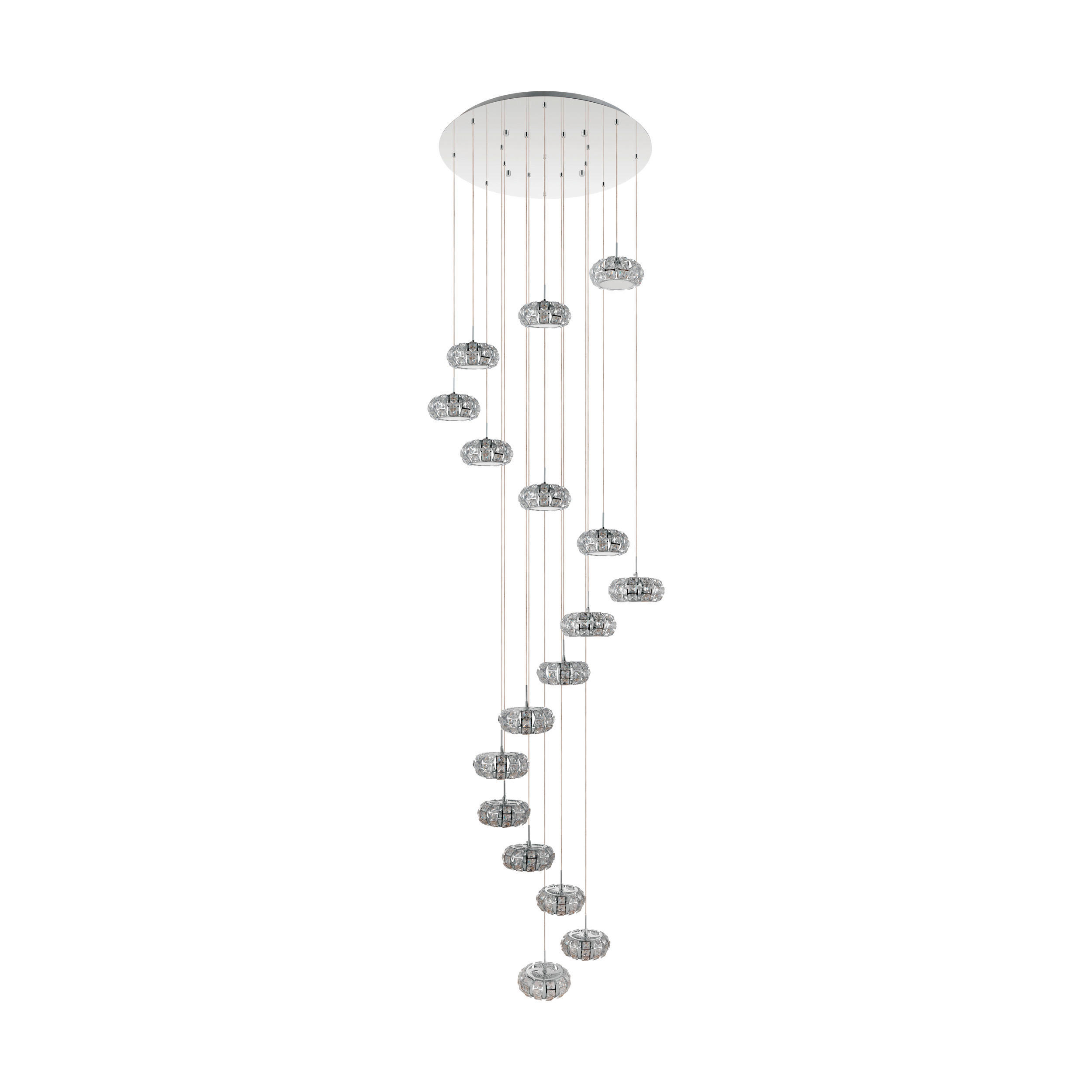 KRISTALL-HÄNGELEUCHTE 78/329 cm   - Klar/Chromfarben, Basics, Glas/Metall (78/329cm) - Eglo