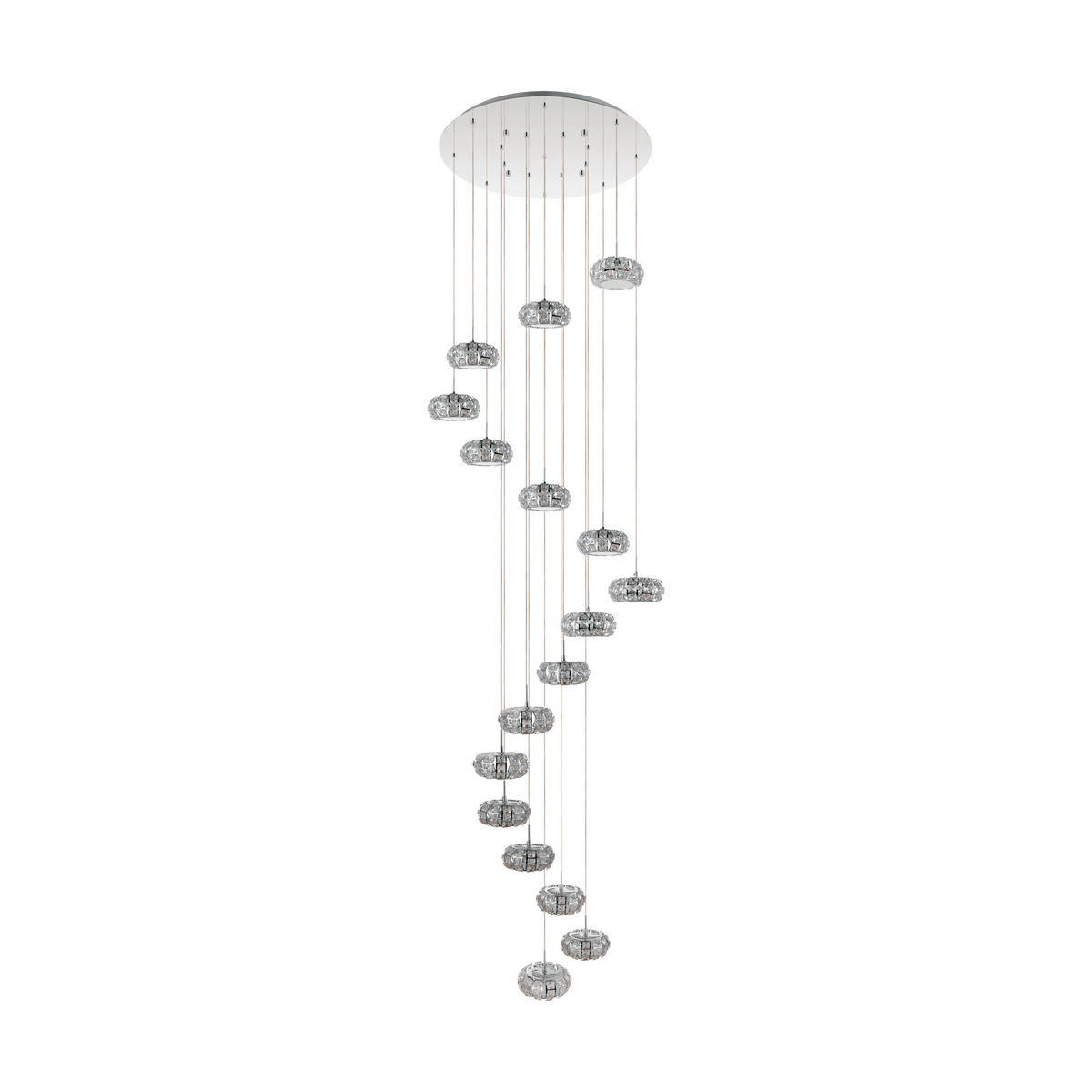 KRISTALL-HÄNGELEUCHTE 78/329 cm   - Klar/Chromfarben, Basics, Glas/Metall (78/329cm) - Eglo