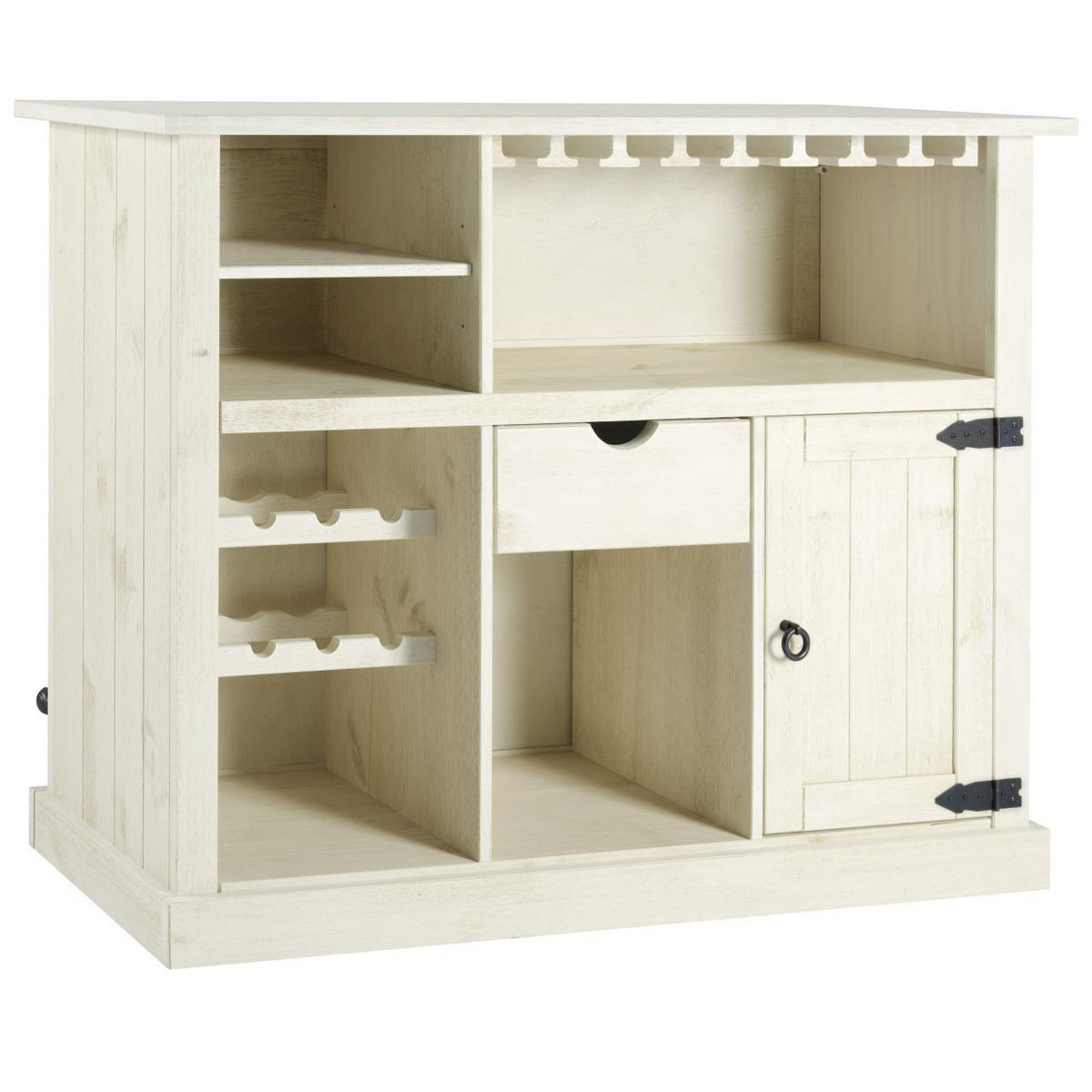 BAR fehér  - fehér, Romantik / Landhaus, fa (140/104/48cm) - MID.YOU