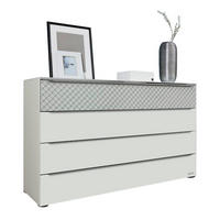 KOMMODE Posh  in 120/77/40 cm  - Chromfarben/Hellgrau, Design, Glas/Holzwerkstoff (120/77/40cm) - Joop!