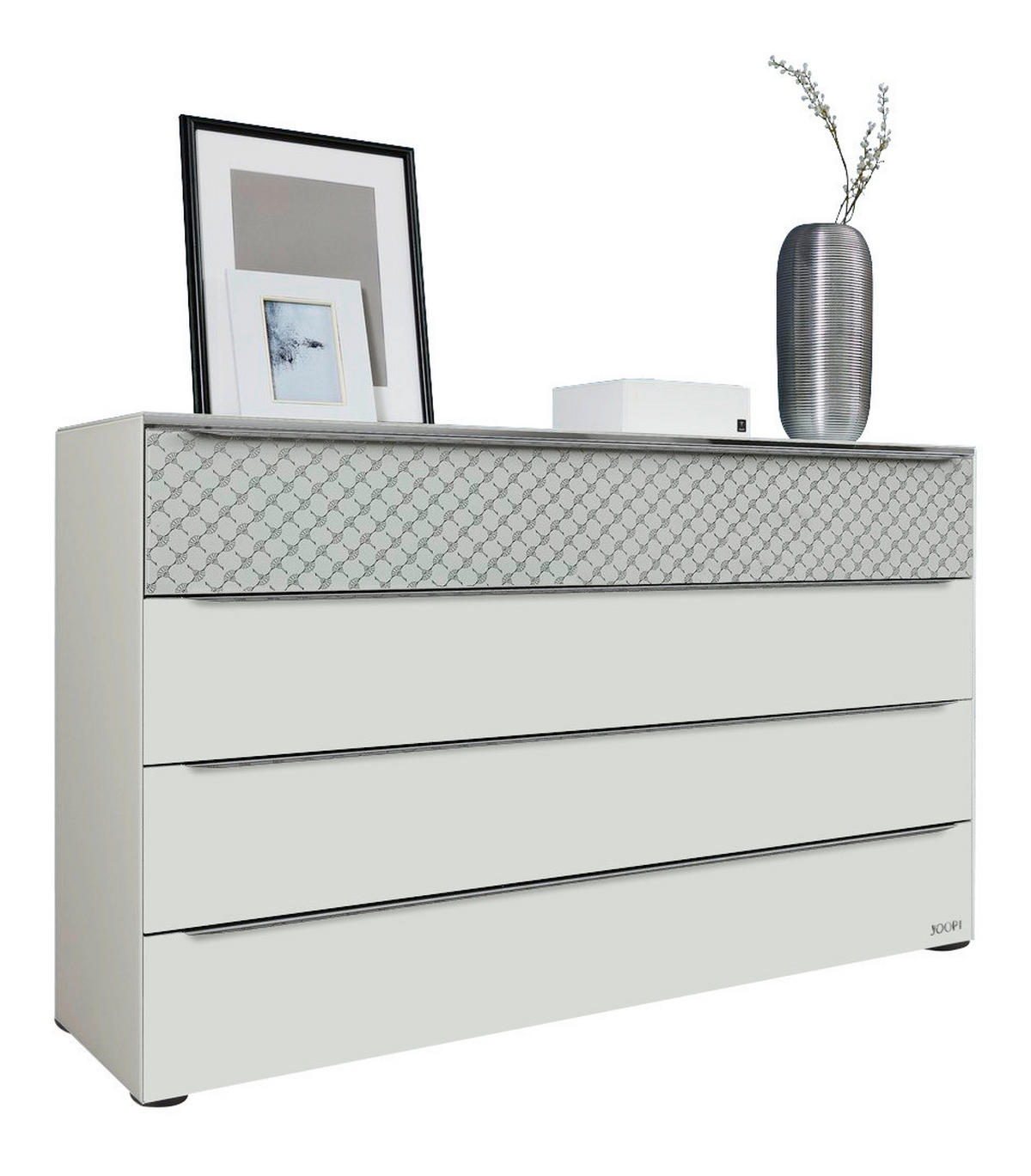 KOMMODE Posh  in 120/77/40 cm  - Chromfarben/Hellgrau, Design, Glas/Holzwerkstoff (120/77/40cm) - Joop!