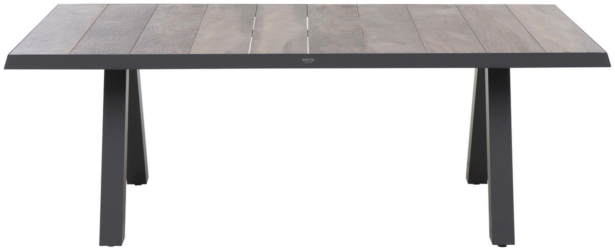 GARTENTISCH 200/100/74 cm Metall rechteckig  - Anthrazit/Graubraun, Basics, Keramik/Metall (200/100/74cm) - Siena Garden