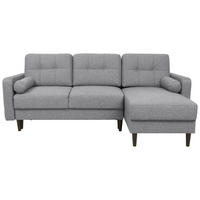 ECKSOFA in Flachgewebe Dunkelgrau  - Dunkelgrau/Schwarz, Konventionell, Holz/Textil (223/157cm) - MID.YOU