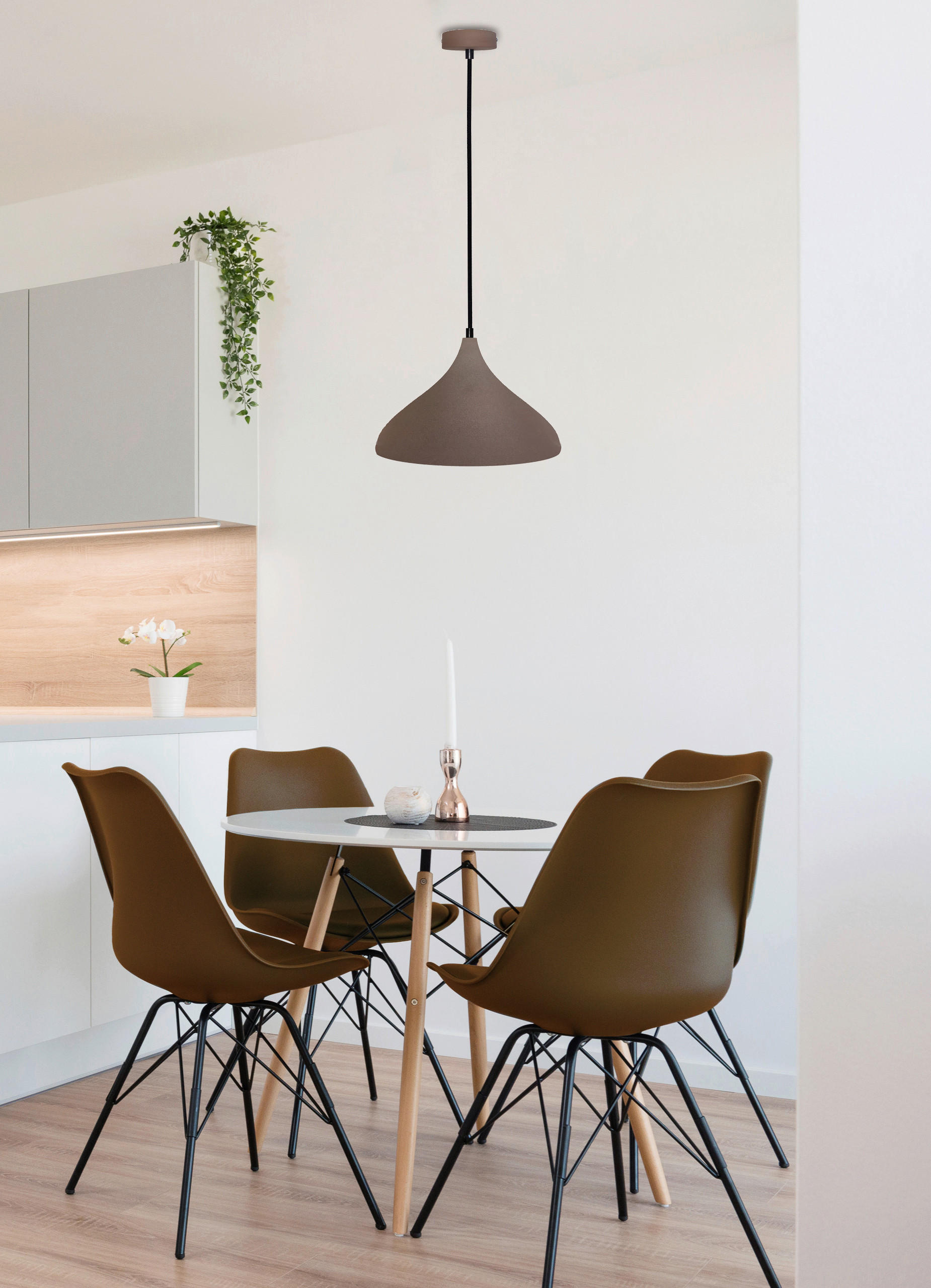 PENDELLAMPA Viborg 32/32/90 cm  - brun, Design, metall (32/32/90cm)