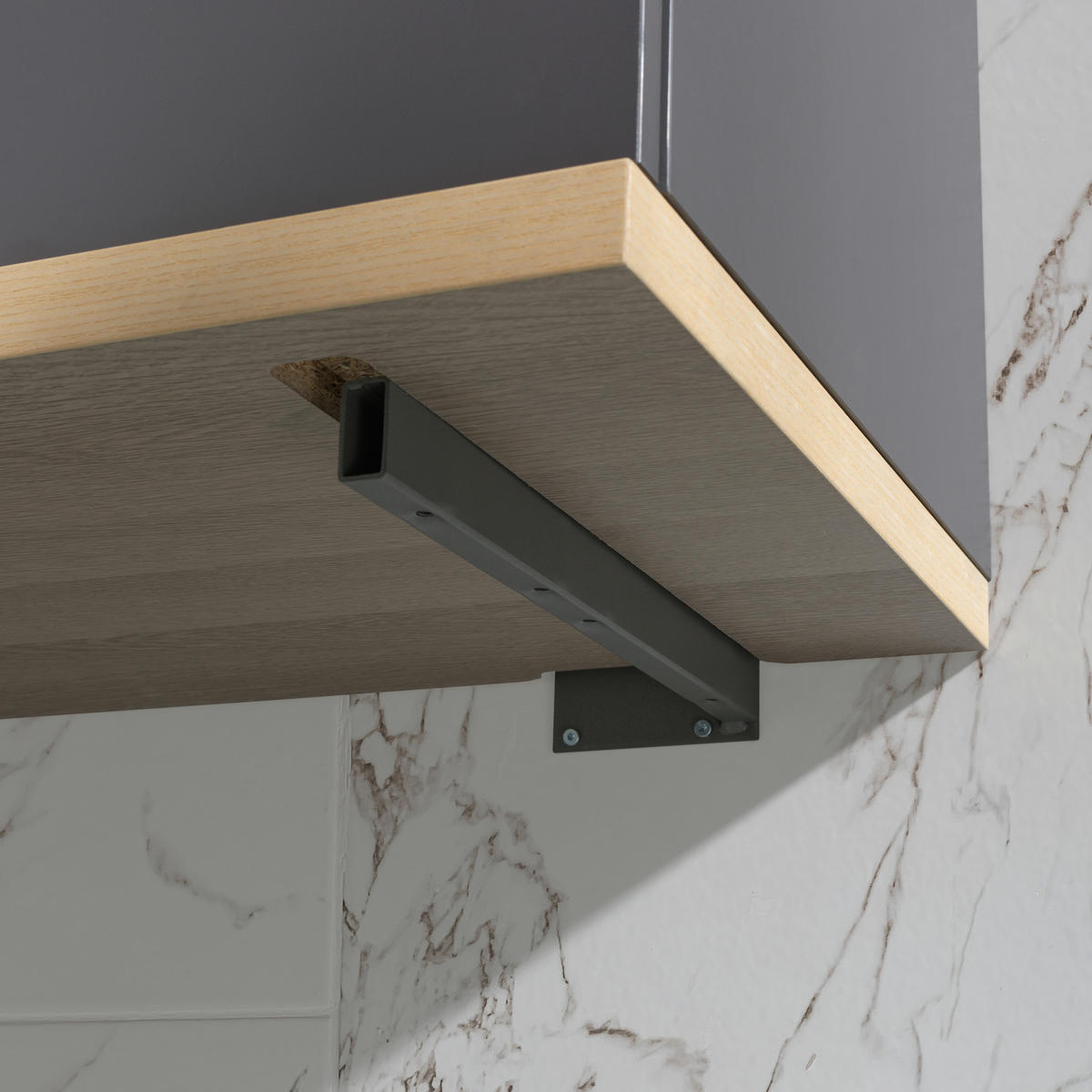 BADEZIMMER  in 207 cm  - Graubraun/Eschefarben, MODERN, Glas/Holz (207cm) - Novel