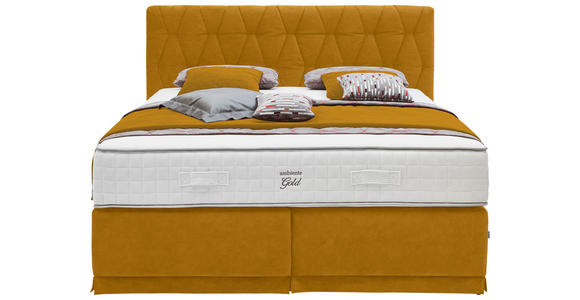 BOXSPRINGBETT 180/200 cm  in Gelb  - Gelb, KONVENTIONELL, Textil (180/200cm) - Ambiente