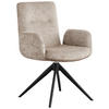 ARMLEHNSTUHL  in Eisen Webstoff  - Taupe/Schwarz, Design, Textil/Metall (57/90/64cm) - Novel