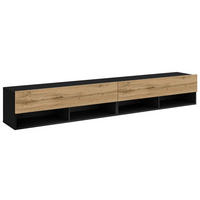 LOWBOARD DERBY  in 200/31,5/32,5 cm  - Eiche Wotan/Schwarz, Design, Holzwerkstoff (200/31,5/32,5cm) - Livetastic