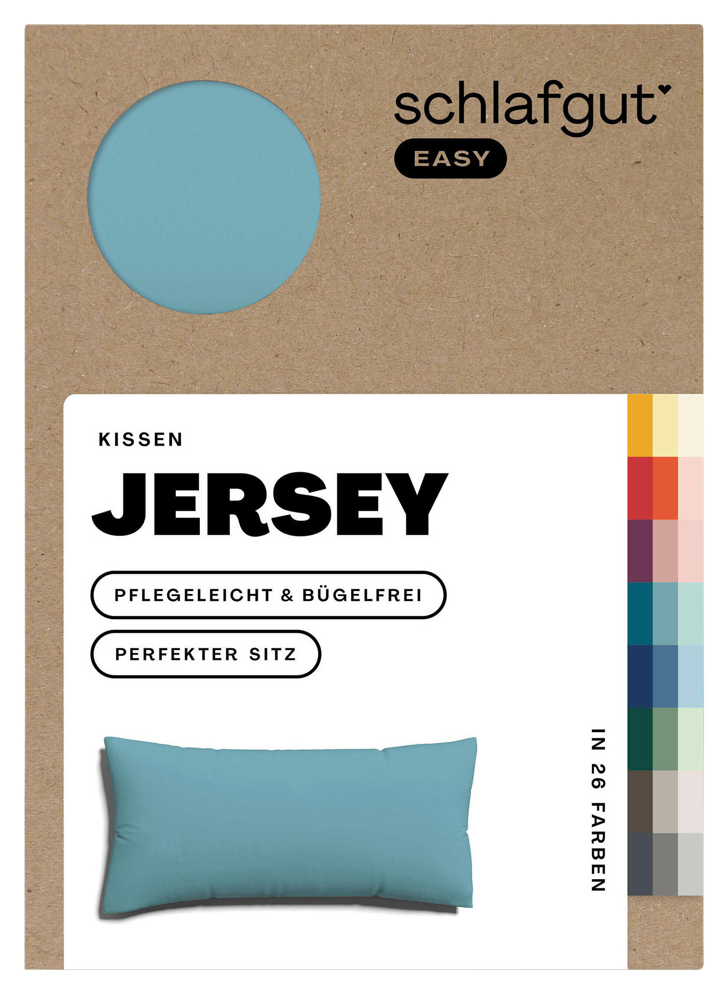 KOPFKISSENBEZUG EASY JERSEY 40/80 cm  - Petrol, Basics, Textil (40/80cm) - Schlafgut