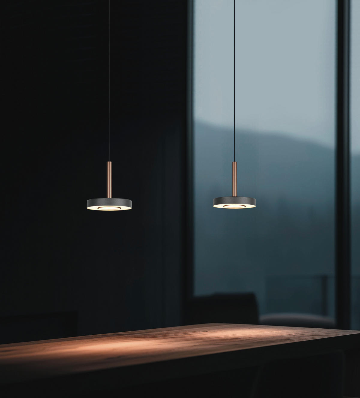 LED-HÄNGELEUCHTE Guano 15,5/200 cm   - Schwarz/Braun, KONVENTIONELL, Metall (15,5/200cm) - Trio Leuchten