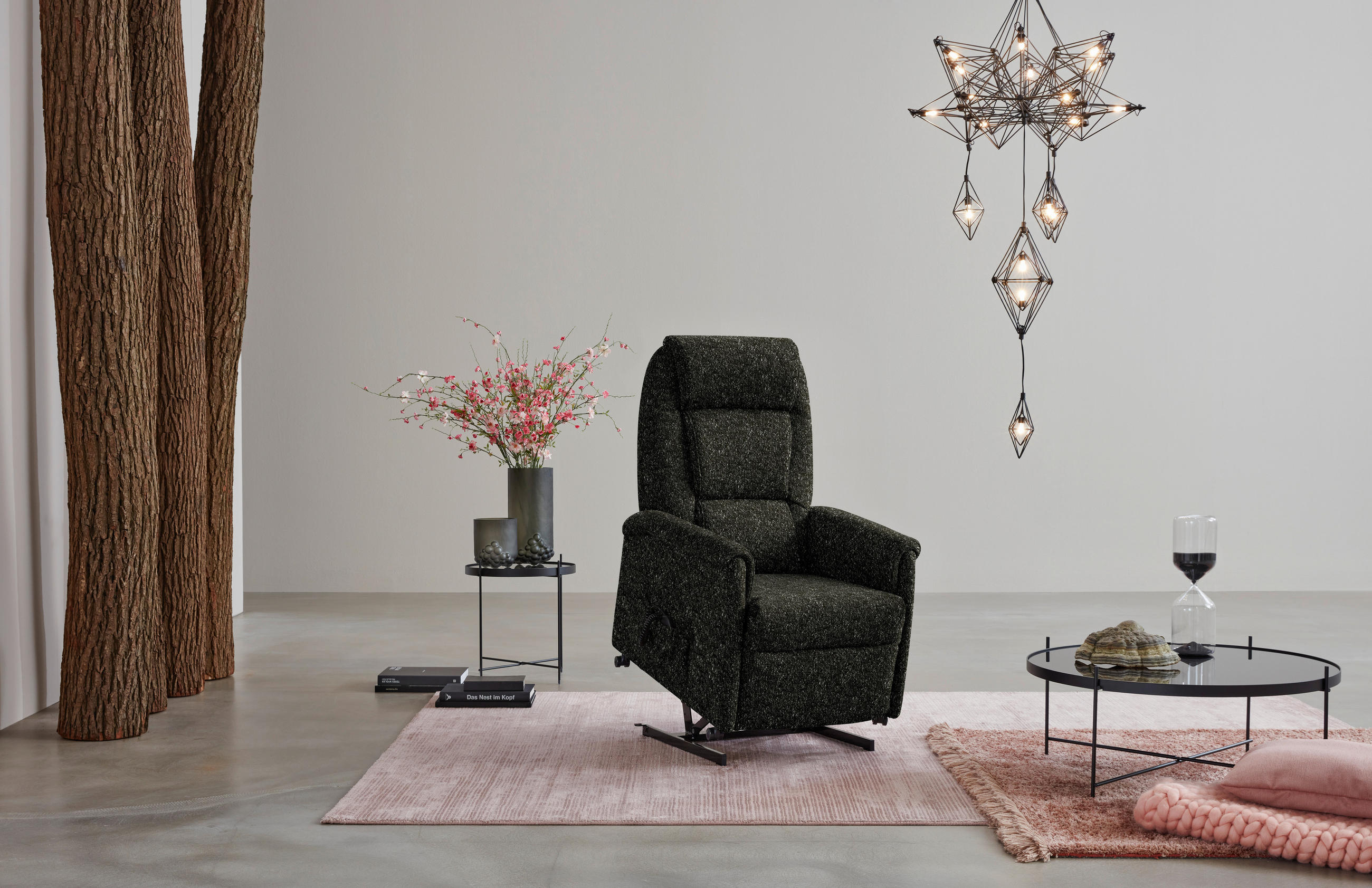 FERNSEHSESSEL in Flachgewebe Schwarz  - Schwarz, KONVENTIONELL, Kunststoff/Textil (69/105/82cm) - Himolla