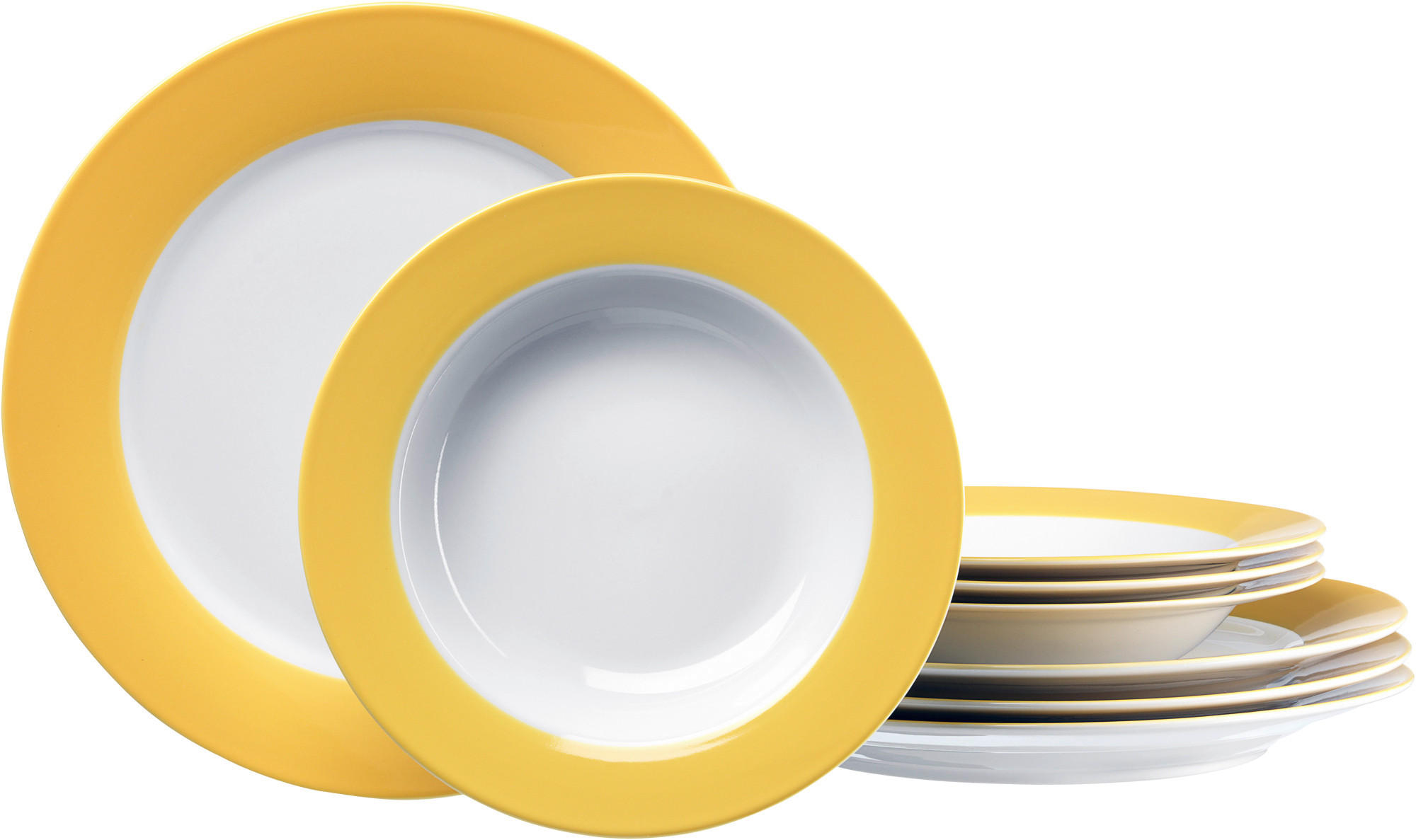 TAFELSERVICE 8-teilig  - Gelb, Basics, Keramik (34/34/20cm) - Ritzenhoff Breker