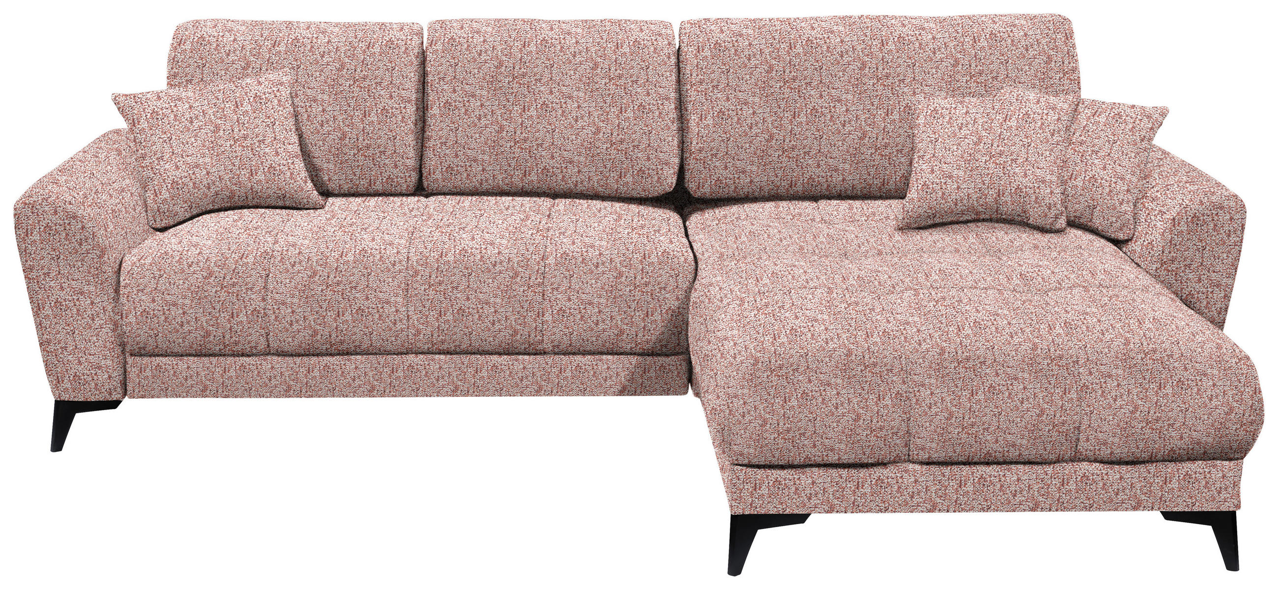 ECKSOFA Rot Webstoff  - Rot/Schwarz, MODERN, Kunststoff/Textil (281/189cm) - MID.YOU
