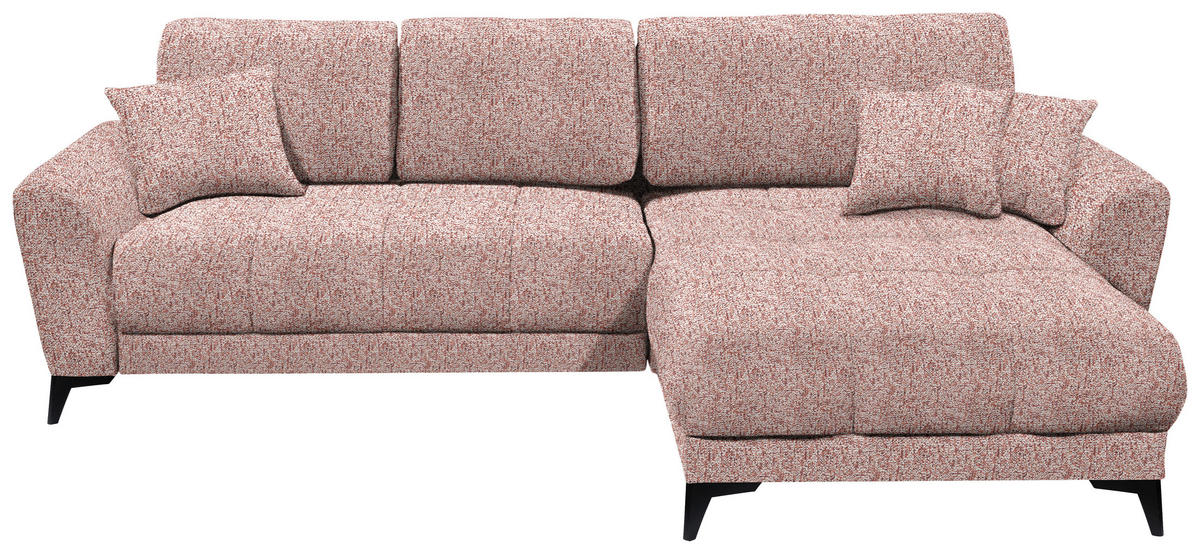 ECKSOFA Rot Webstoff  - Rot/Schwarz, MODERN, Kunststoff/Textil (281/189cm) - MID.YOU