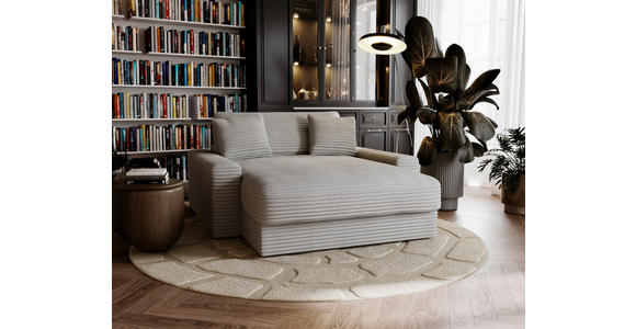 XXL-SESSEL Cord Hellgrau - Hellgrau/Schwarz, MODERN, Kunststoff/Textil (160/87/190cm) - Carryhome
