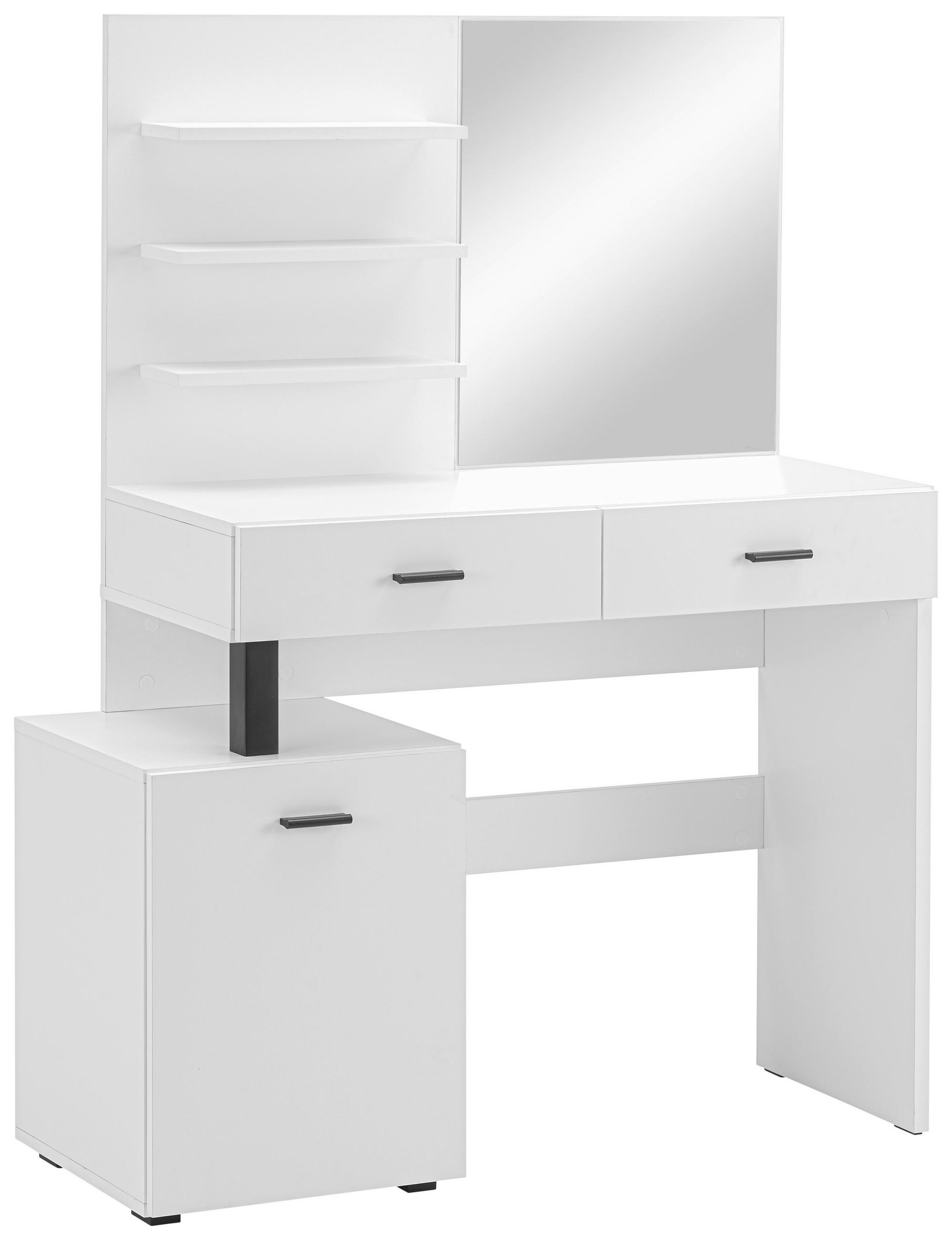KOZMETIČNA MIZA leseni material  - črna/bela, Moderno, umetna masa/leseni material (109,4/144,5/41,7cm) - Carryhome