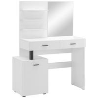 KOZMETIČNA MIZA leseni material  - črna/bela, Moderno, umetna masa/leseni material (109,4/144,5/41,7cm) - Carryhome