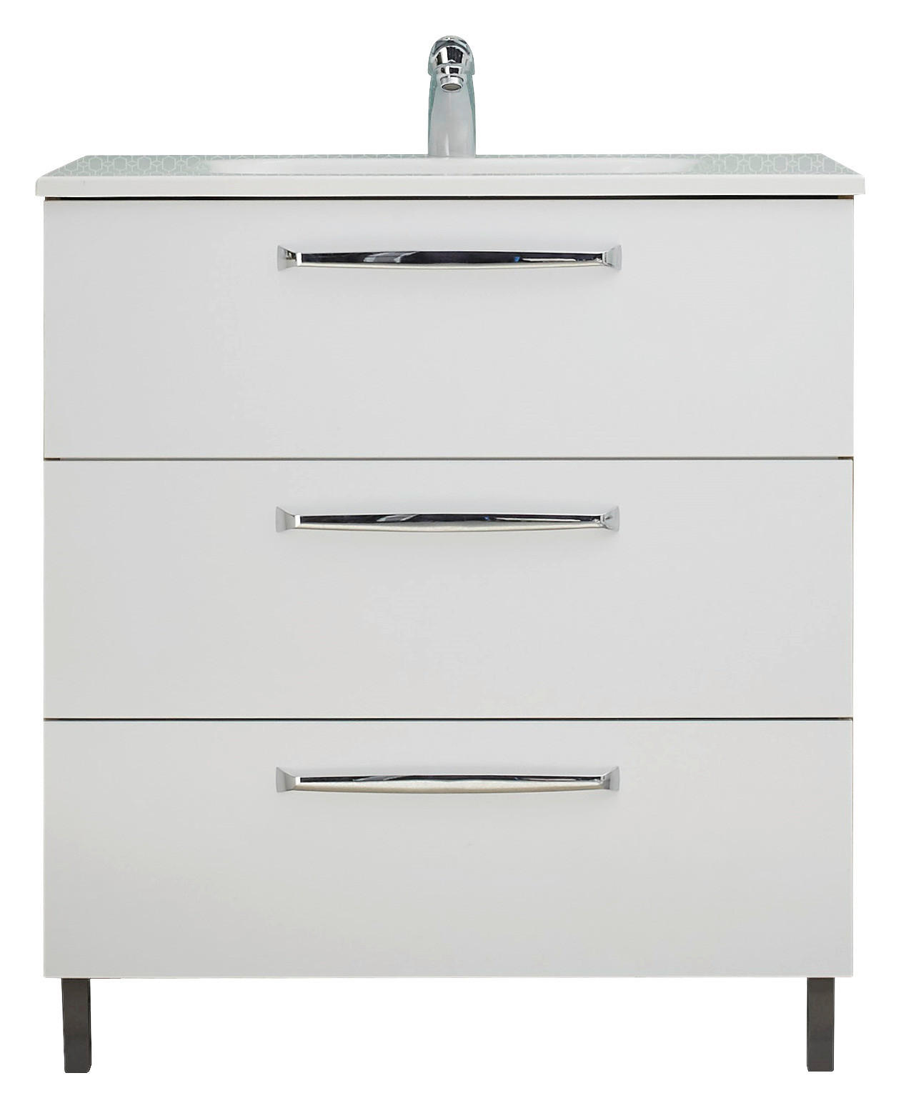 WASCHTISCHUNTERSCHRANK  - Chromfarben/Schwarz, KONVENTIONELL, Holzwerkstoff/Metall (100/77/43cm) - Xora