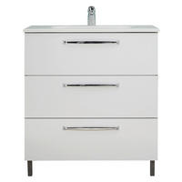 WASCHTISCHUNTERSCHRANK  - Chromfarben/Schwarz, KONVENTIONELL, Holzwerkstoff/Metall (100/77/43cm) - Xora