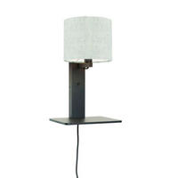 WANDLEUCHTE 19/24/36 cm  - Schwarz, Trend, Holz/Textil (19/24/36cm) - Good & Mojo