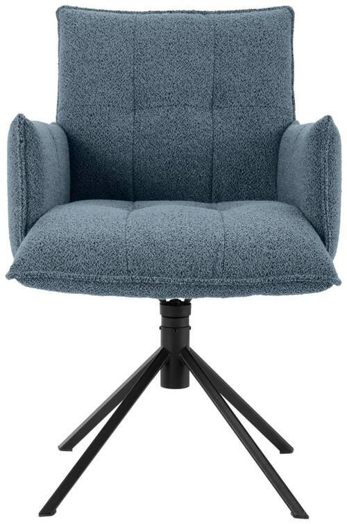 ARMLEHNSTUHL  in Flachgewebe  - Blau/Schwarz, Design, Textil/Metall (57/86/65cm) - Valnatura