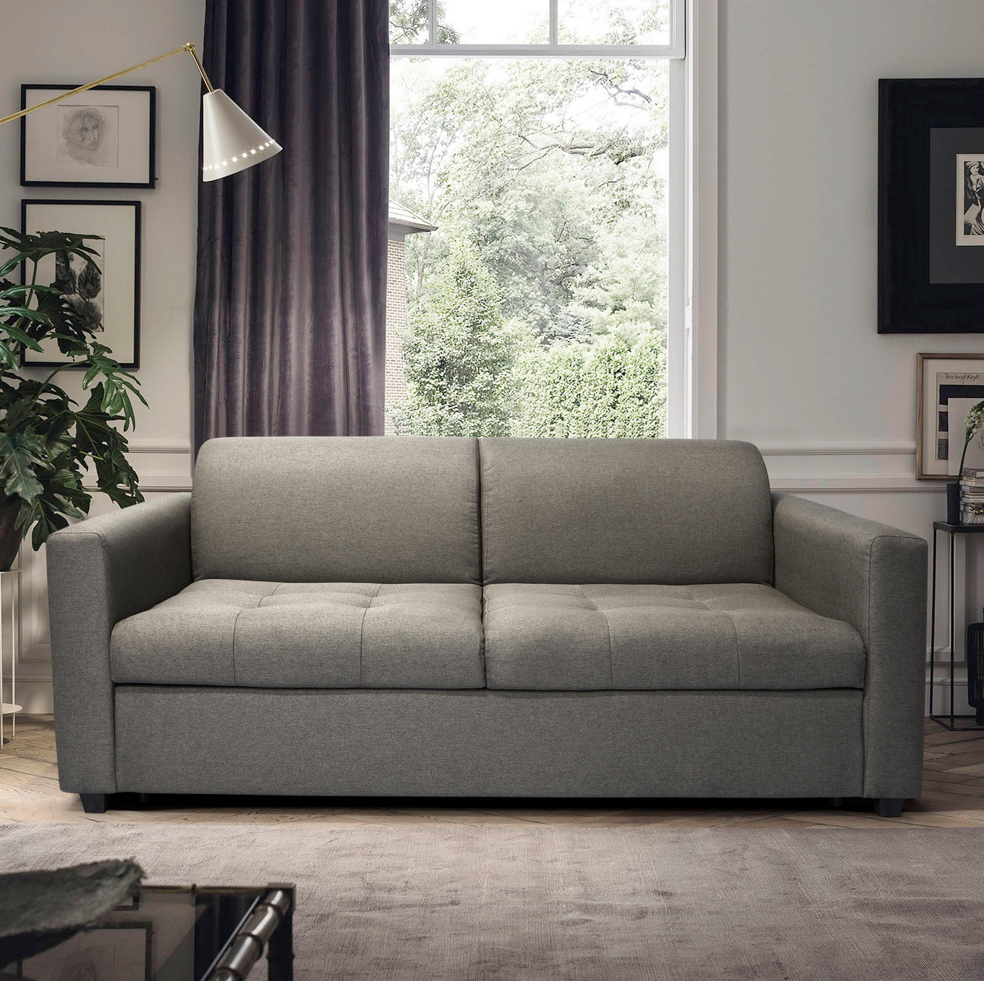 DVOSJED drvo, metal, tekstil bež - bež/crna, Moderno, drvo/metal (183/97/78cm) - Hom`in