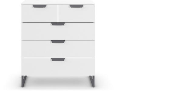 KOMMODE in 80/81/42 cm - Dunkelgrau/Weiß, Design, Holzwerkstoff/Metall (80/81/42cm) - Carryhome