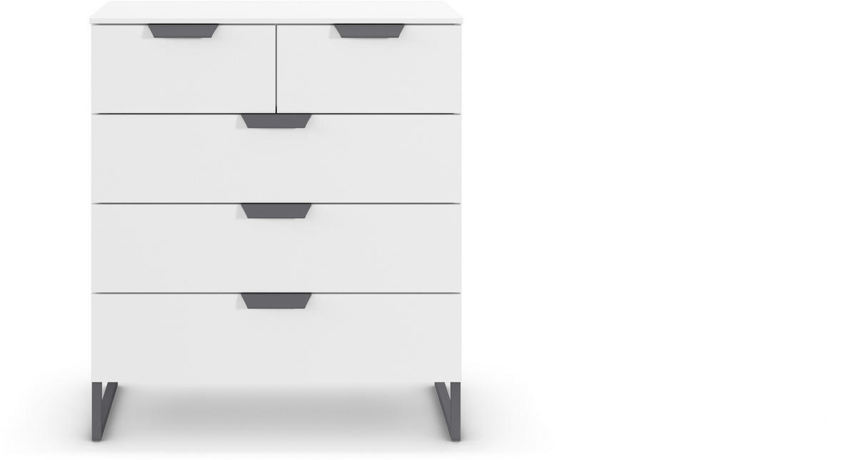 KOMMODE  in 80/81/42 cm  - Dunkelgrau/Weiß, Design, Holzwerkstoff/Metall (80/81/42cm) - Carryhome