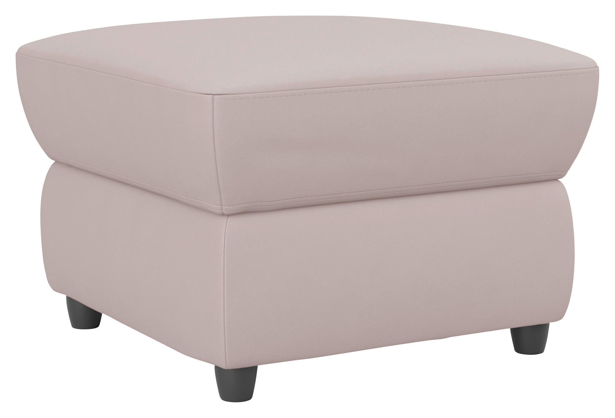 HOCKER Lederlook Hellgrau  - Hellgrau/Schwarz, KONVENTIONELL, Kunststoff/Textil (68/45/68cm) - Livetastic