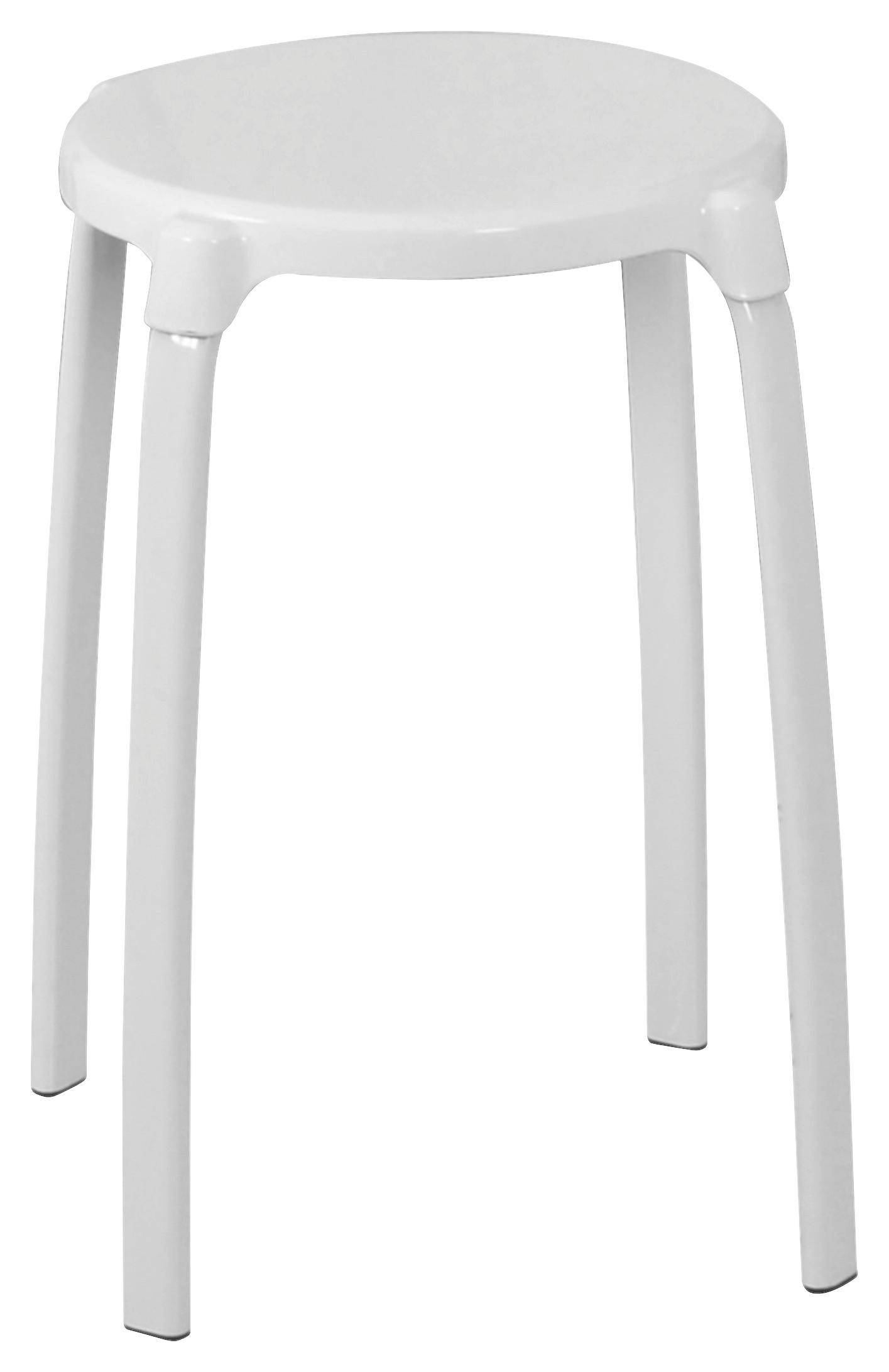 BADHOCKER Metall, Kunststoff  - Weiß, Basics, Kunststoff/Metall (30/46,5cm)