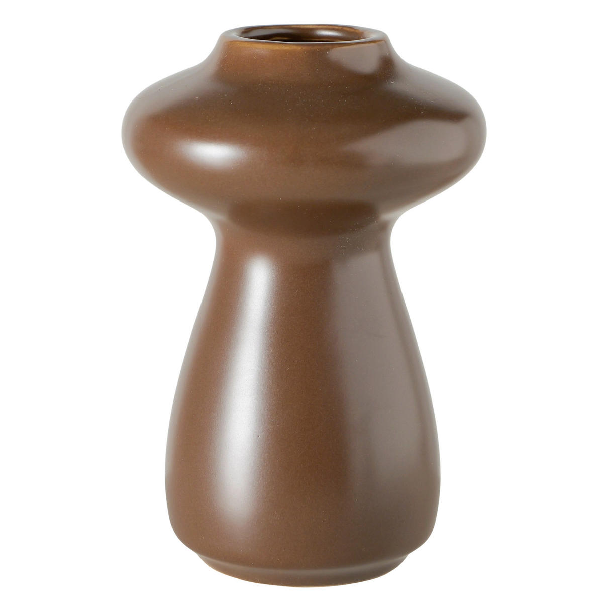 VASE  - Braun, Basics, Keramik (8/12cm) - Ambia Home