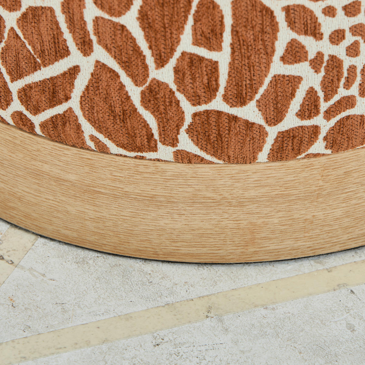 HOCKER Jacquard Esche Braun, Beige  - Eichefarben/Beige, LIFESTYLE, Holz/Textil (40/40/40cm) - Xora