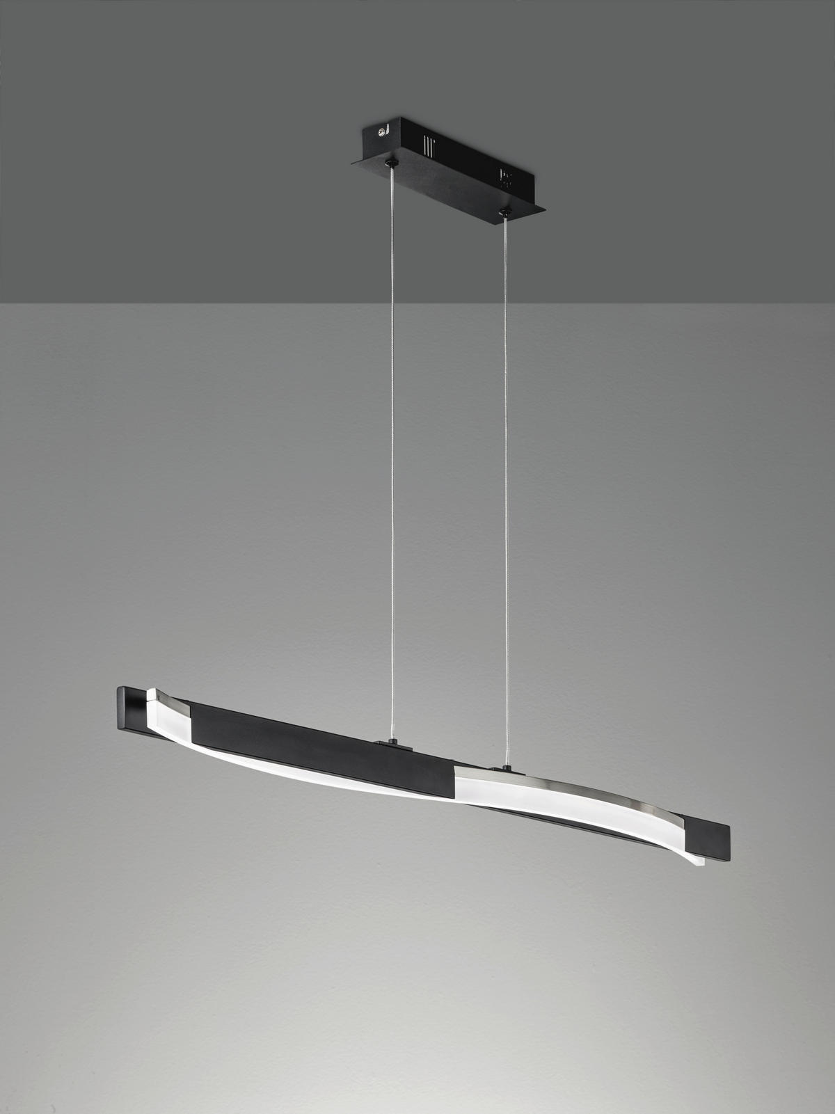 LED-HÄNGELEUCHTE Bridge 7,00/95,00/160 cm   - Schwarz, Trend, Metall (7,00/95,00/160cm) - Fischer & Honsel