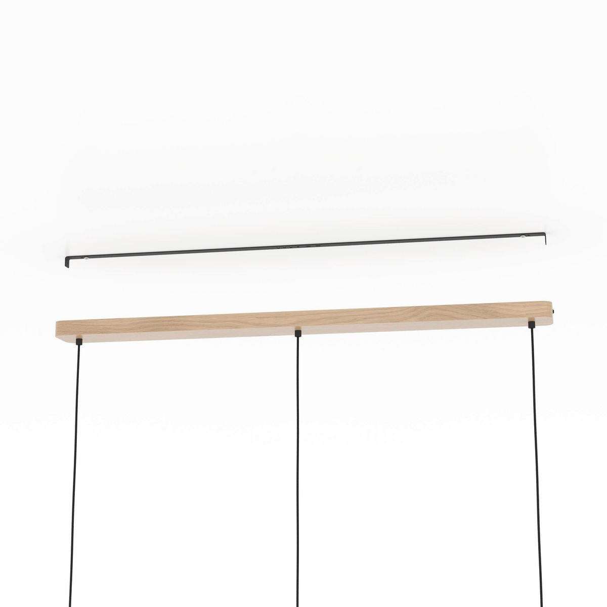 HÄNGELEUCHTE 110/20/150 cm  - Beige/Schwarz, Natur, Holz/Textil (110/20/150cm) - Eglo