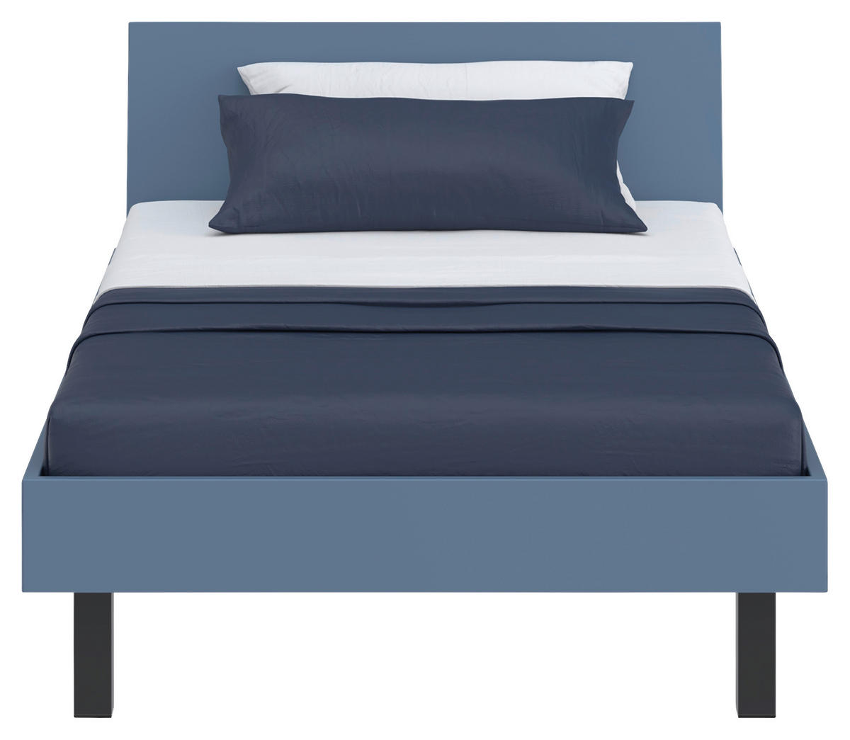 BETT 120/200 cm  in Blau  - Blau/Schwarz, Design, Holzwerkstoff/Metall (120/200cm) - Xora