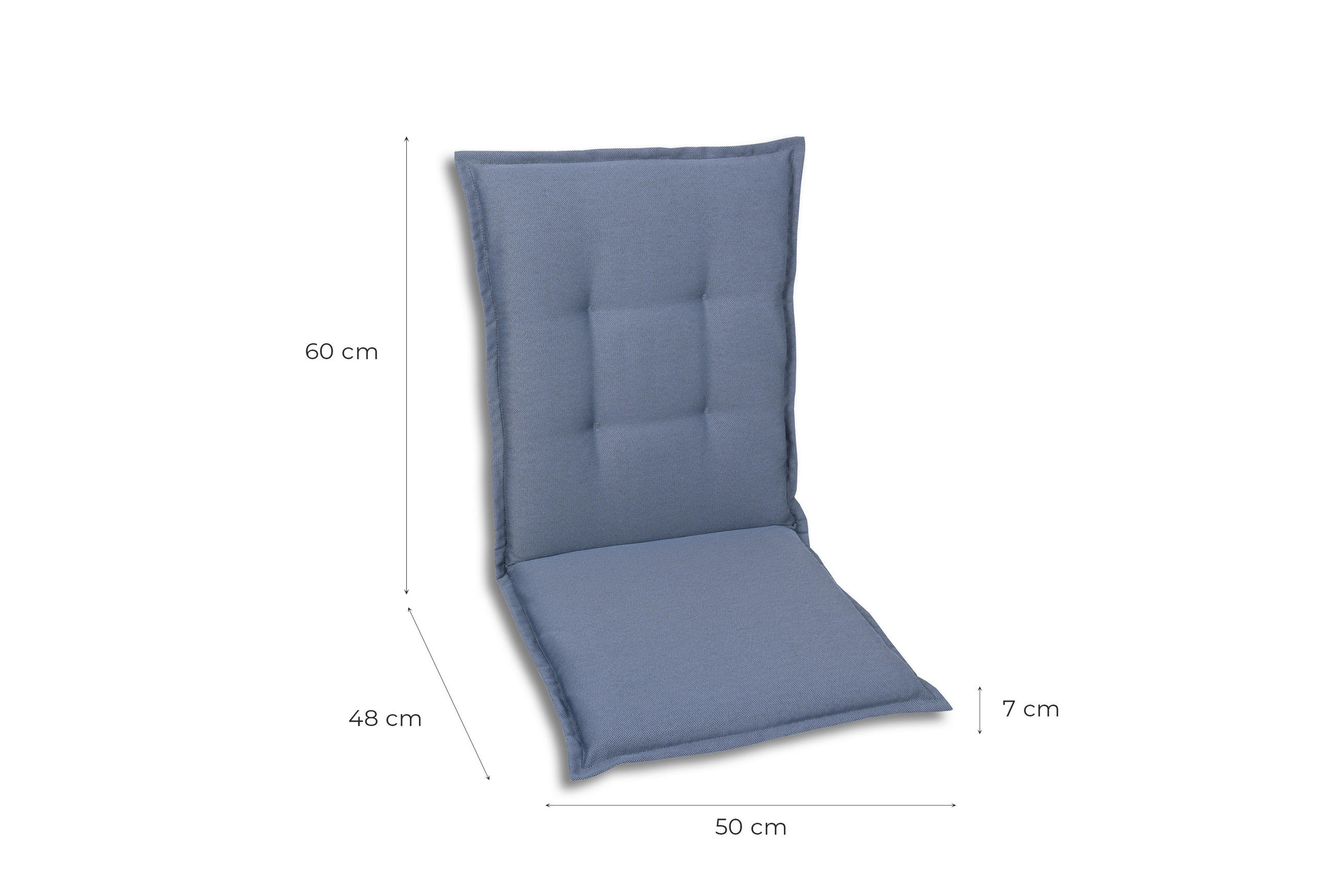 SESSELAUFLAGENSET Uni  - Blau, Basics, Textil (50/7/108cm)