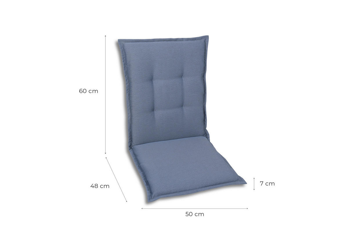 SESSELAUFLAGENSET in Blau Uni  - Blau, Basics, Textil (50/7/108cm)
