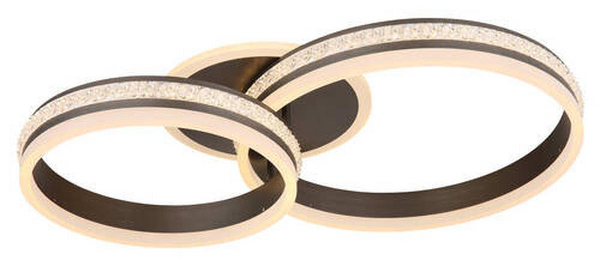 LED-DECKENLEUCHTE 50 W    65/40/14 cm  - Klar/Titanfarben, Design, Kunststoff/Metall (65/40/14cm) - Globo