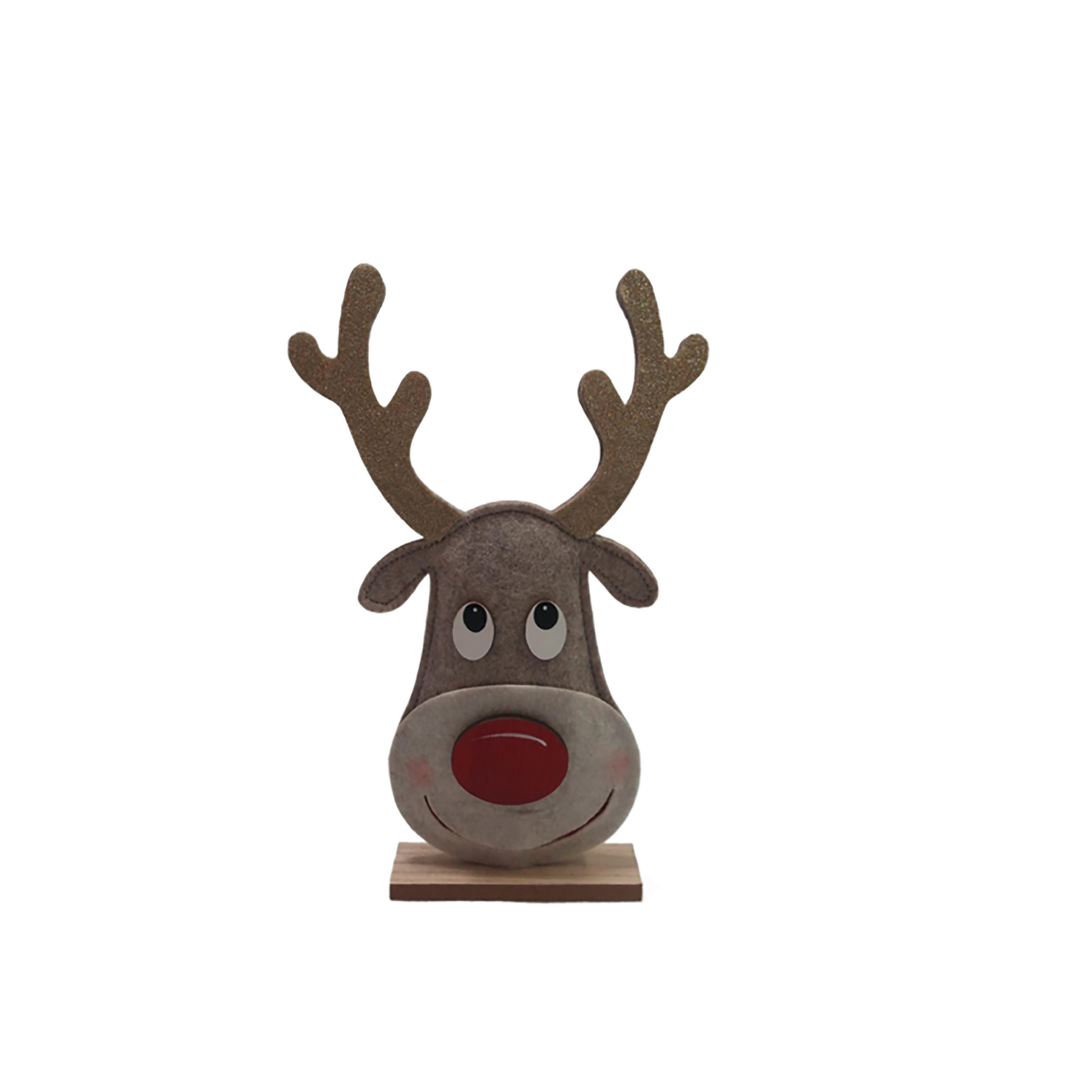 DEKORATIONSREN  - vit/röd, Lifestyle, trämaterial/textil (21,5/30/4cm) - X-Mas
