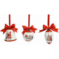 DEKOHÄNGER  - Weiss/Rot, Design, Keramik/Textil (10,5cm) - X-Mas