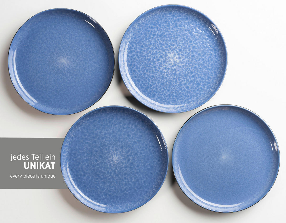 KOMBISERVICE Filippa 16-teilig  - Blau, Trend, Keramik - Mäser