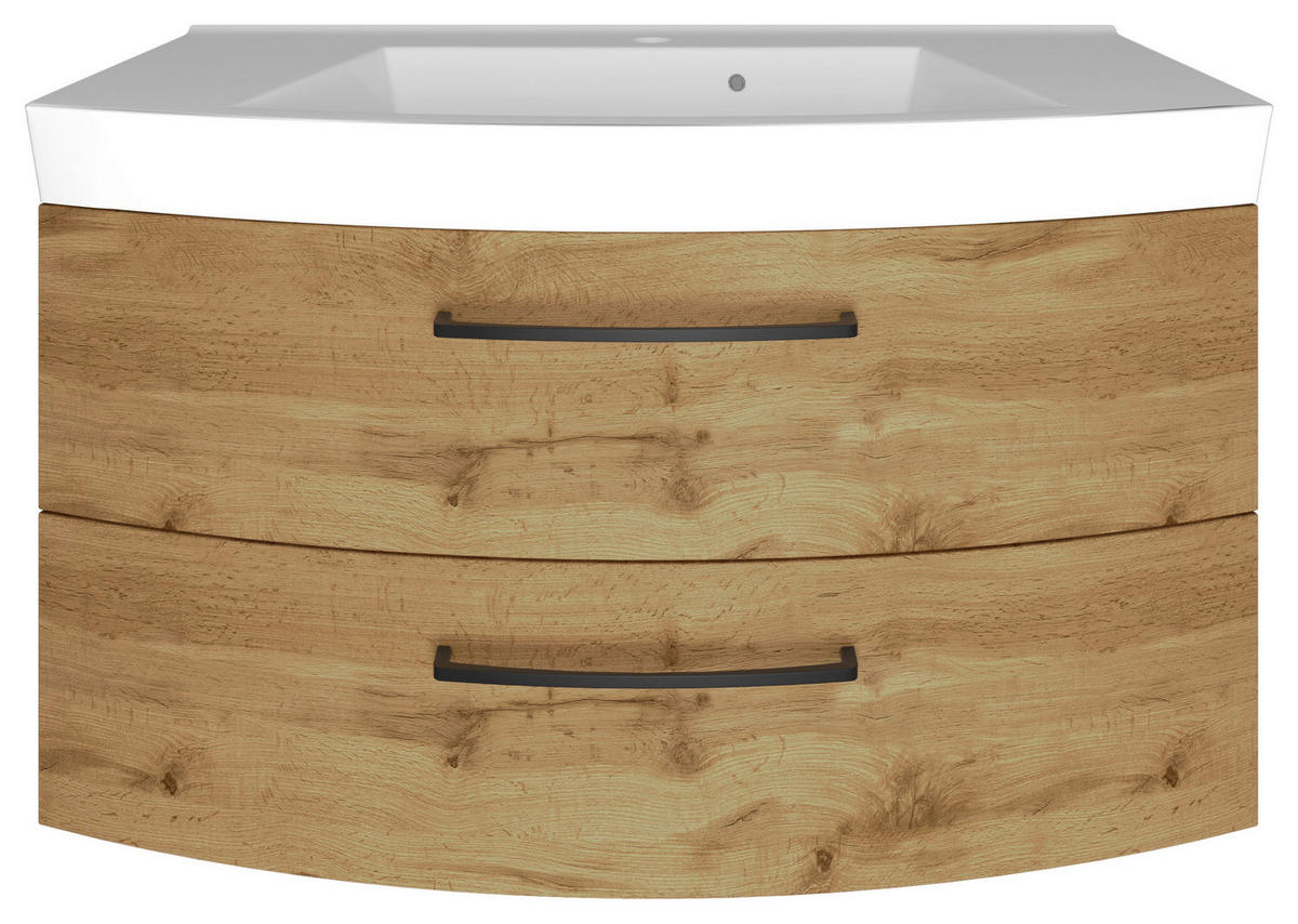 BADEZIMMER 100 cm  - Weiss/Eichefarben, Modern, Keramik/Holzwerkstoff (100cm) - Held