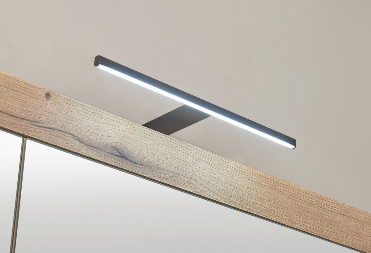 SPIEGELSCHRANK 80/77/17 cm  - Eichefarben, Basics, Glas/Holzwerkstoff (80/77/17cm) - MID.YOU