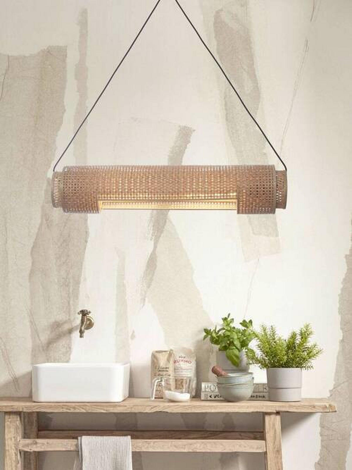HÄNGELEUCHTE GOOD&MOJO  15/15/85 cm   - Naturfarben, Trend, Holz (15/15/85cm) - Good & Mojo